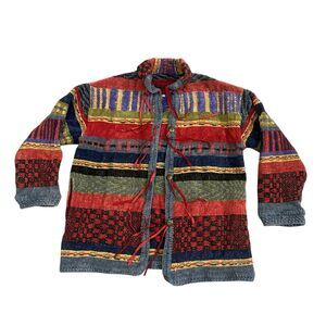 Gretel Underwood Santa Fe Hand Woven Shacket Jacket Sweater Cardigan Size L?